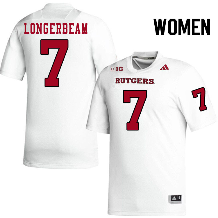 Women #7 Robert Longerbeam Rutgers Scarlet Knights 2024 College Football Jerseys Stitched-White